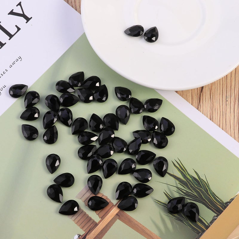 50Pcs Bottom Drop Drill Glass Crystal Drill DIY Teardrop Crystal Resin Rhinestone Pointback Glass Faceted Jewelry Making Craft - Image 5