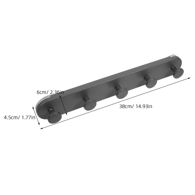 Heavy Duty Suction Towel Rack Holder with 5 Rows for Bathroom Shower Storage - Image 3