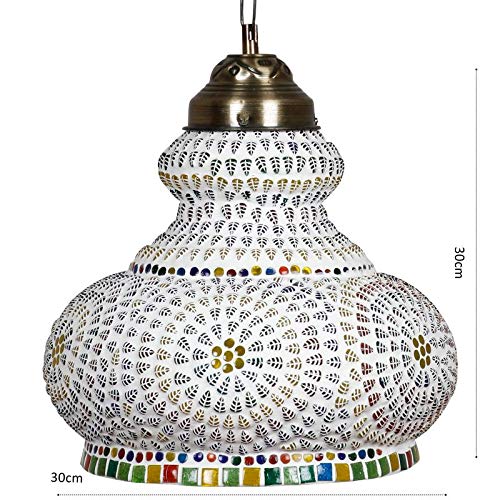 earthenmetal Surahi Shaped Large Glass Mosaic Hanging Lamp for Living and Home Decoration Turkish Lamp Multicolour Handcrafted in India - Image 4