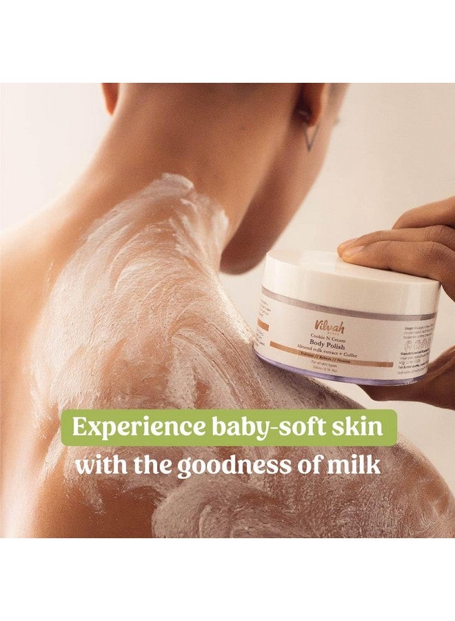 Vilvah Store Cookie N Cream Milk Body Polish & Body Mask | Removes dead cells | Paraben & Sulphate Free | For Both Men & Women | 200ml + 200ml - Image 2