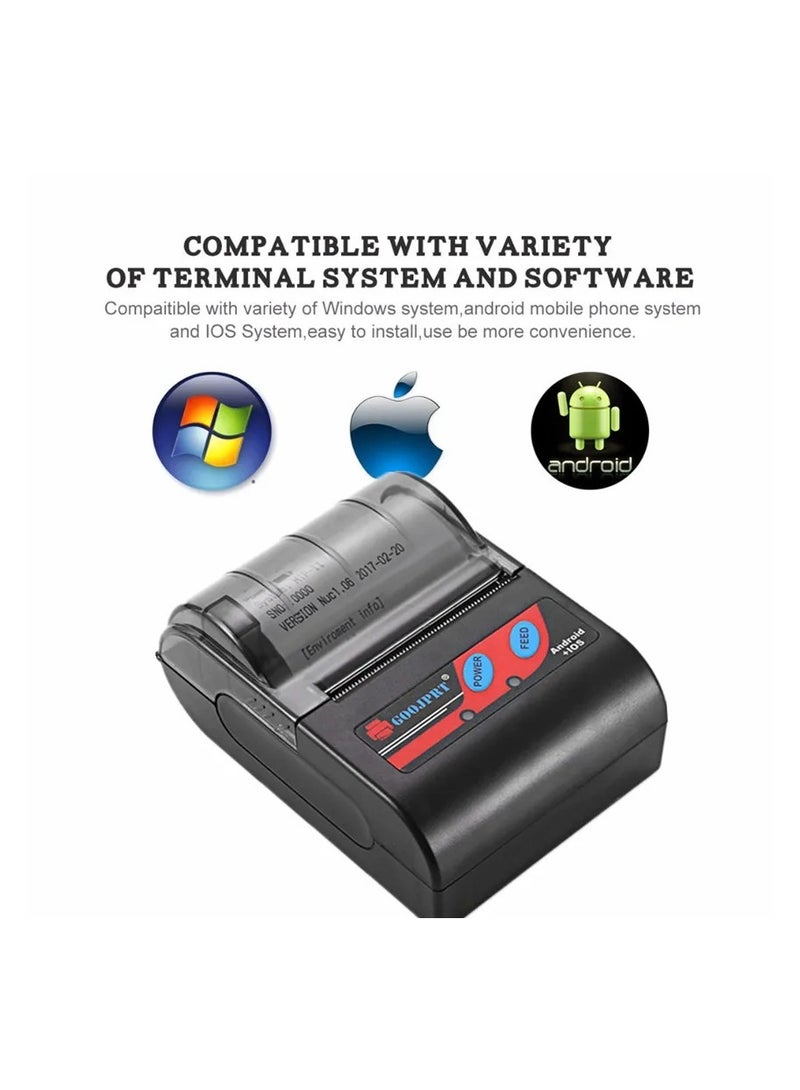 GOOJPRT MTP-2 Receipt Portable Printer Wireless Bluetooth Thermal Printer With USB Port for Android iOS Supermarket Club  - Image 1