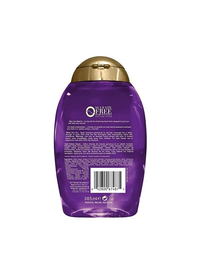 Ogx Thick & Full + Biotin & Collagen Extra Strength Volumizing Shampoo & Conditioner with Vitamin B7 & Hydrolyzed Wheat Protein for Fine Hair. Sulfate-Free Surfactants for Fuller Hair, 13 Fl Oz  - Image 2