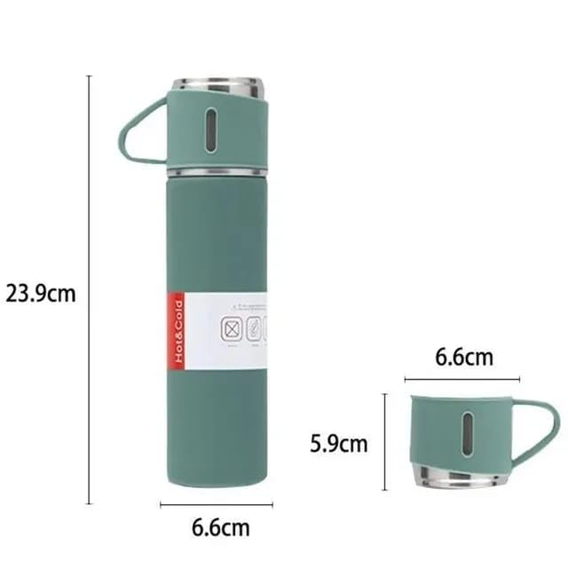 TERA13 Stainless Steel Vacuum Insulated Bottle Water Flask Gift Set with 2 Cups Hot & Cold | Corporate Gifts for Employees, Flask Gift Set with Candle Diwali Gifts for Family and Friends - Image 2