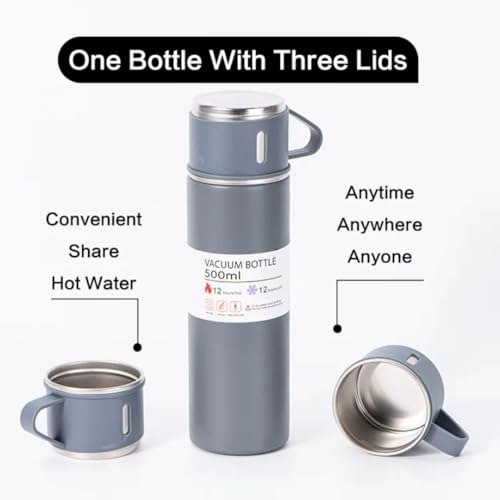 TERA13 Stainless Steel Vacuum Insulated Bottle Water Flask Gift Set with 2 Cups Hot & Cold | Corporate Gifts for Employees, Flask Gift Set with Candle Diwali Gifts for Family and Friends - Image 5