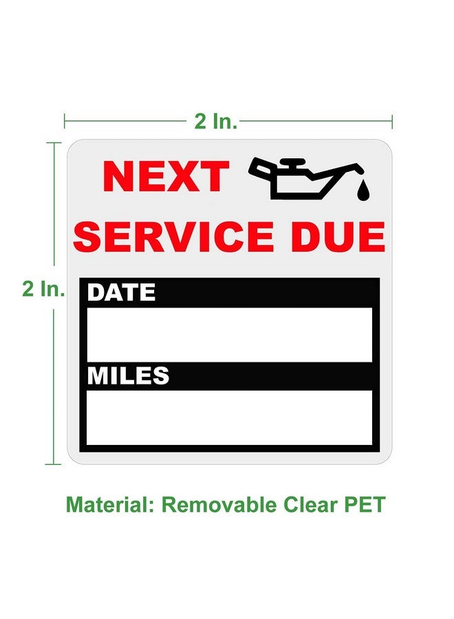 JINCH 200 Count Clear Oil Change Stickers, 2 X 2 Inches Removable Auto Maintenance Next Service Due Reminder Labels In Roll With Perforation Line - Image 2