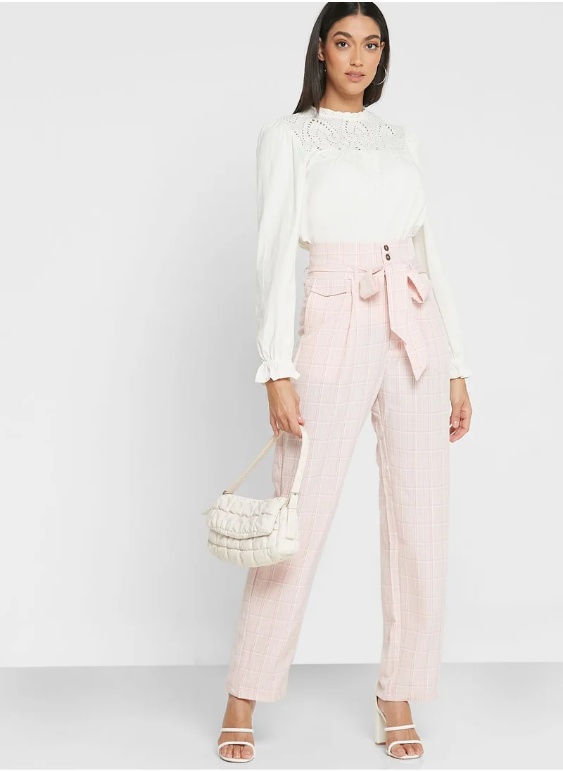 ايلا Self-Tie Straight Pants