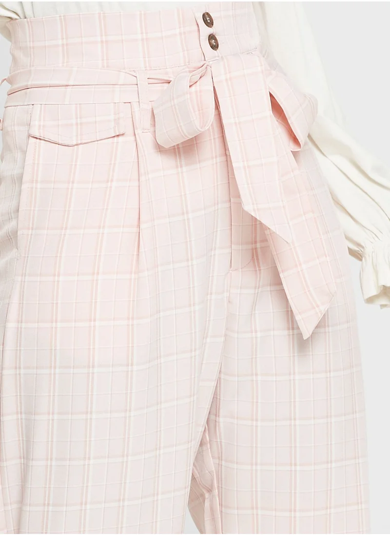 ايلا Self-Tie Straight Pants