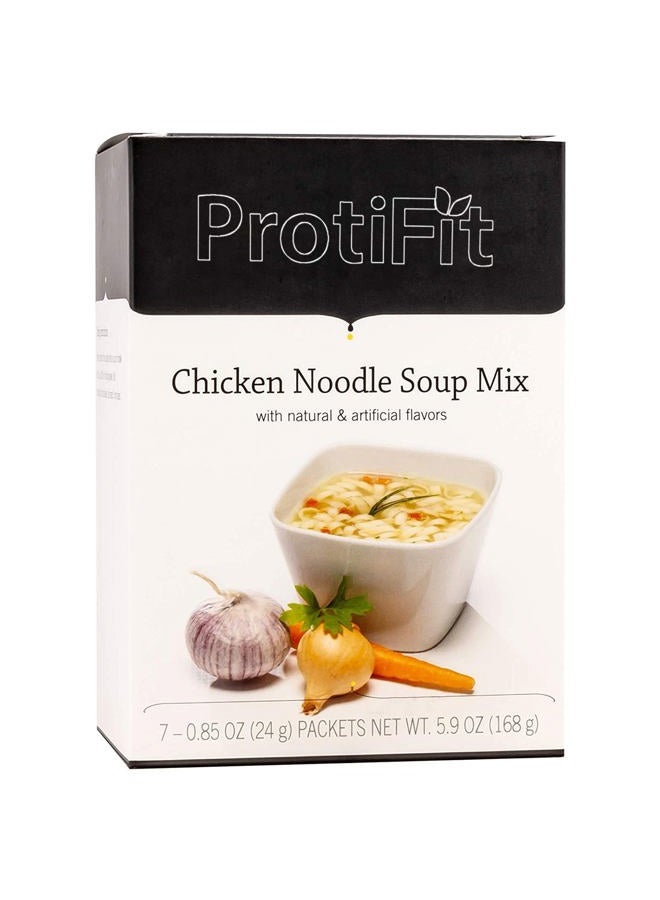 PROTIFIT - High Protein Soup Mix, 15g Protein, Low Calorie, Low Sugar, Low Fat, Low Carb, Ideal Protein Compatible, 7 Servings Per Box (Chicken Noodle) - Image 1
