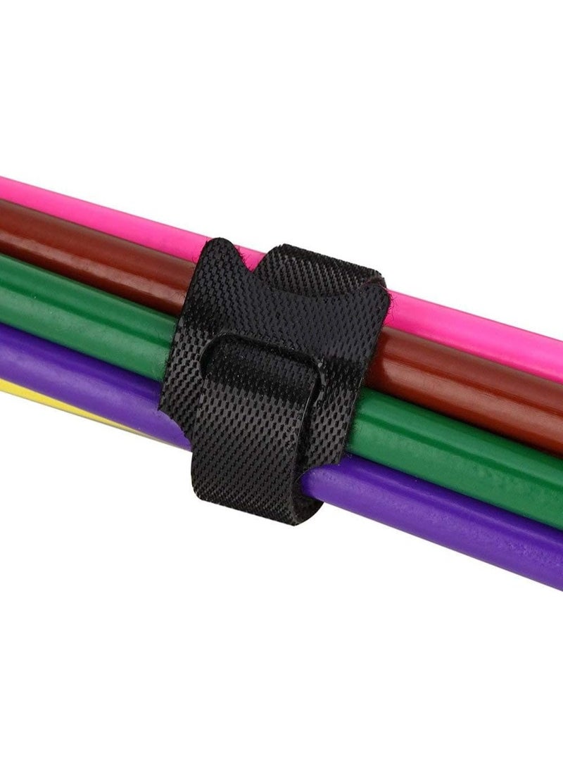 SUNSAR Cable Tie Reusable Black 50 Pack Straps Adjustable Releasable Extension Hook and Loop Tidy Wraps for Headphones HDMI Ethernet Printers Laptops USB Data Cables - Image 5