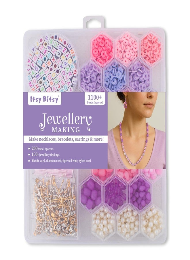 itsy-bitsy Itsy Bitsy My Beads Studio Jewellery Making Kit Coral Orchid Box, DIY Jewellery Craft Set for Kids & Adults, Make Bracelets Necklaces & Charms, Complete Bead Crafting Kit - Image 1