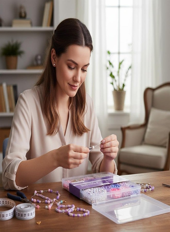 itsy-bitsy Itsy Bitsy My Beads Studio Jewellery Making Kit Coral Orchid Box, DIY Jewellery Craft Set for Kids & Adults, Make Bracelets Necklaces & Charms, Complete Bead Crafting Kit - Image 4