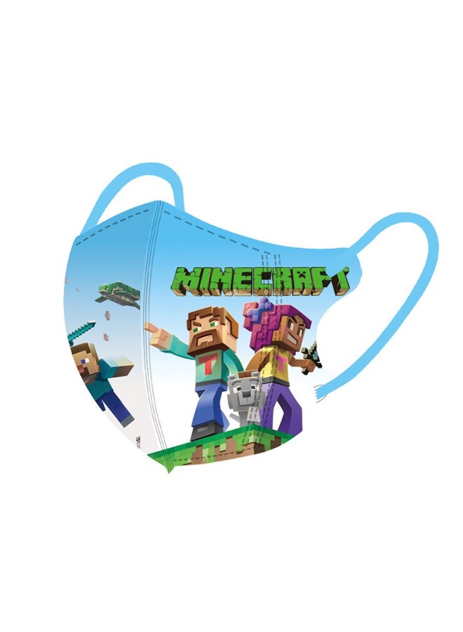 MINECRAFT Individually wrapped children's disposable masks, 60 pieces of masks for children and teenagers, 3-layer cute unisex children's masks - Image 3