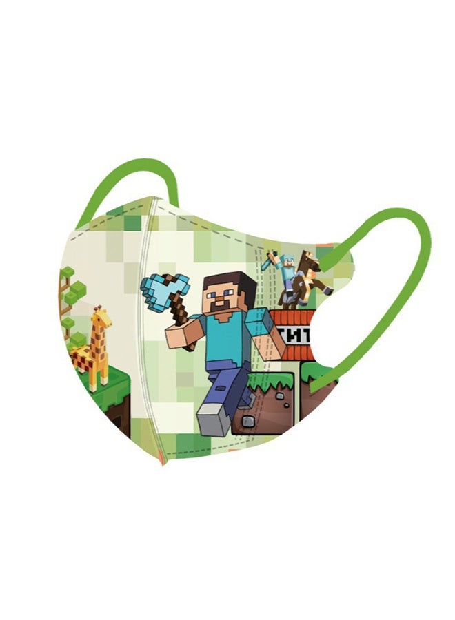 MINECRAFT Individually wrapped children's disposable masks, 60 pieces of masks for children and teenagers, 3-layer cute unisex children's masks - Image 2
