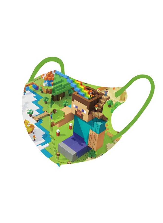 MINECRAFT Individually wrapped children's disposable masks, 60 pieces of masks for children and teenagers, 3-layer cute unisex children's masks - Image 5