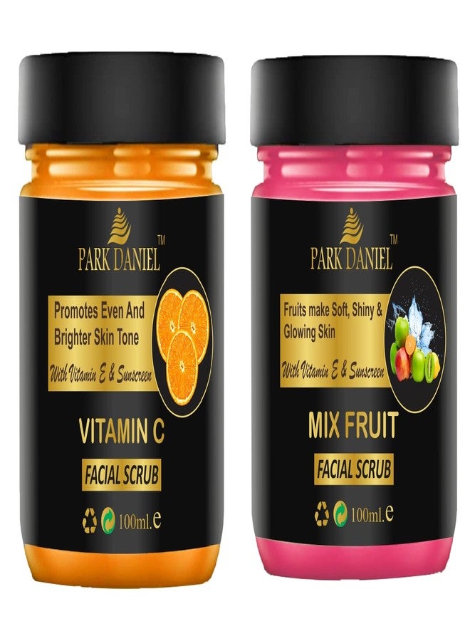 Park Daniel Vitamin C and Mix Fruit Facial Scrub For Balck Head & Dead Skin Removal Combo Pack of 2 Jars of 100 ml(200 ml) - Image 1