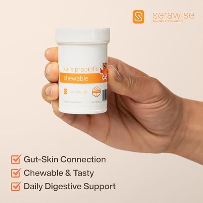Serawise Kid’s Probiotic Chewable by Dr. Ana Maria Temple | Synergistic Probiotic Formula Offering 10 billion (CFUs) Per Dose | 11 Diverse Strains | Natural Mixed Berry Flavor 30 Chewable Tablets - Image 4