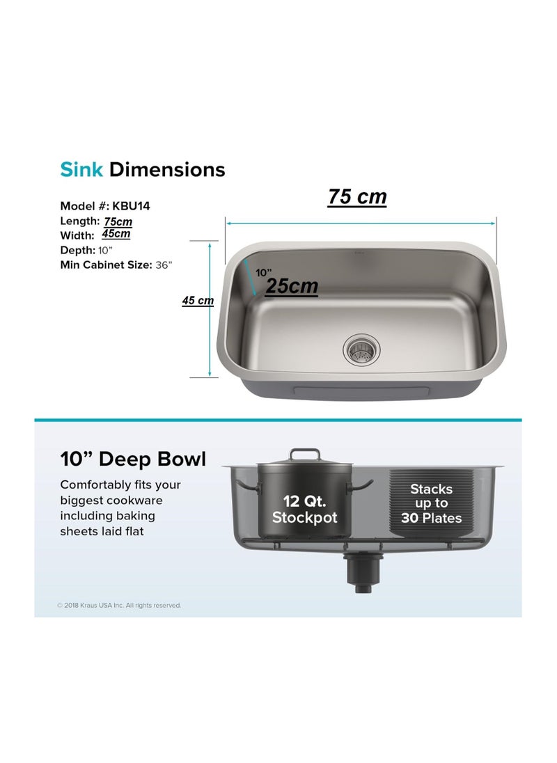 Generic - Egypt First Stainless Kitchen sink 75 cm x 45 cm including drain - Image 1