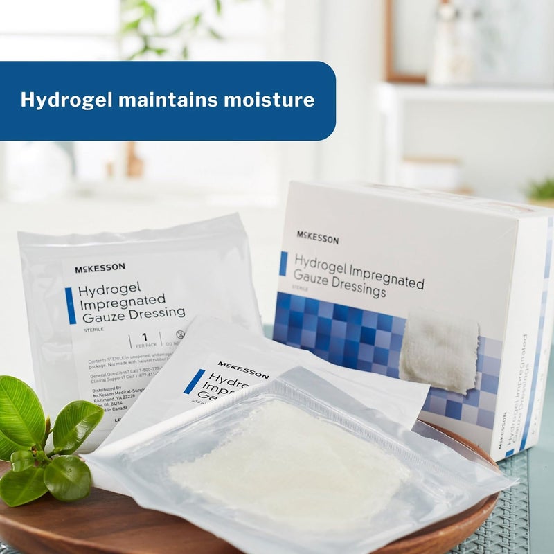 McKesson Hydrogel Impregnated Gauze Dressing Sterile 2 in x 2 in 10 Count 4 Packs 40 Total - Image 2