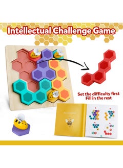 kizh Brain Teasers Logic Game Learning Toys Matching Puzzle For 3 Year Olds Wooden Beehive Puzzle Board Games Montessori Preschool Educationl Toy For Kid Childs  - Image 3