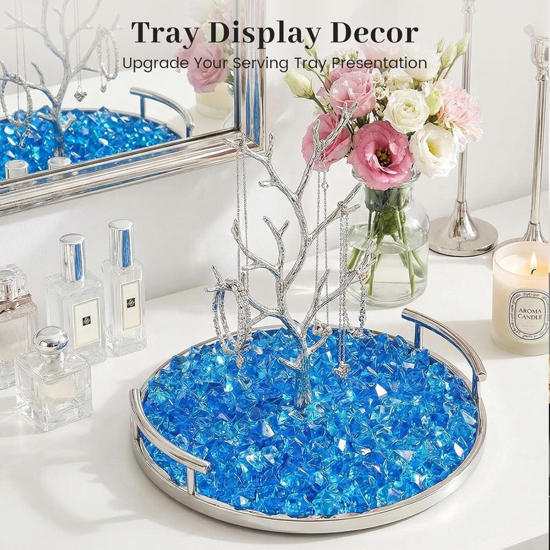 DomeStar Navy Blue Gems Fake Ice Rocks Acrylic Crystal Vase Filler, 150PCS | Catches the light for icy sparkle, 2-cup pack for vases, Candle displays, Table scatter, Wedding centerpieces, DIY decor - Image 5