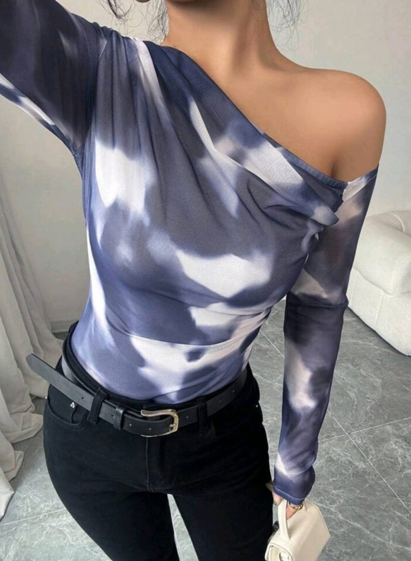 شي إن بلوزة SHEIN النسائية الكاجوال ذات الأكمام الطويلة والمريحة  - Image 4
