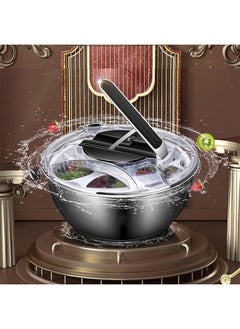 Arabest Salad Spinner Stainless Steel, Vegetable Washer with 3.5L Bowl, Lettuce Cleaner and Dryer  - Image 1