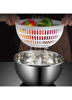 Arabest Salad Spinner Stainless Steel, Vegetable Washer with 3.5L Bowl, Lettuce Cleaner and Dryer  - Image 3