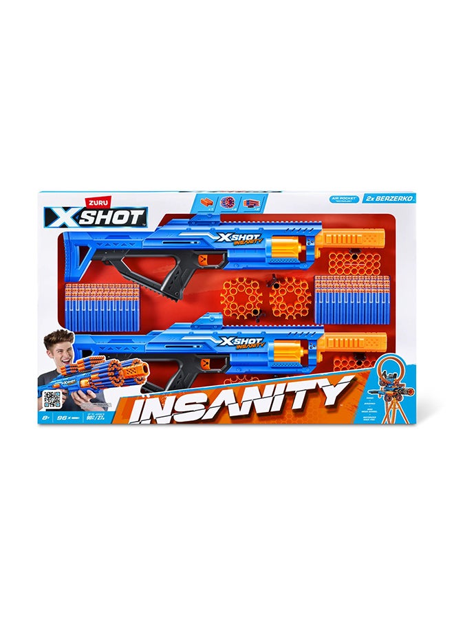 X-Shot Insanity 2-Pack 8-Shot Berzerko Blasters with 96 Darts - Image 1