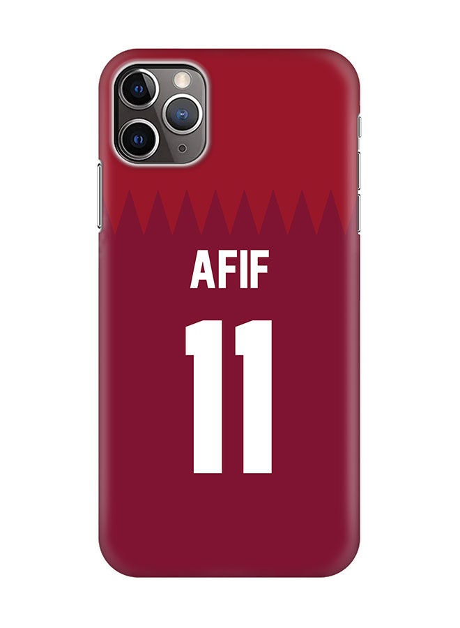 Stylizedd Slim Cover for Apple iPhone 11 Pro Max Case Snap Classic Series Mobile Cover Hard PC Shield Matte Finish Print -Qatar-Player-Afif - Image 1