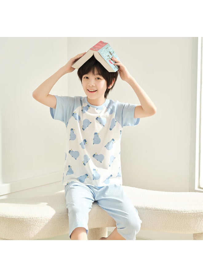 Red Bean Children'S Cotton Summer Thin Air-Conditioning Suit Boys And Girls Short-Sleeved Set Big Children'S Home Wear 3353 130 - Image 4