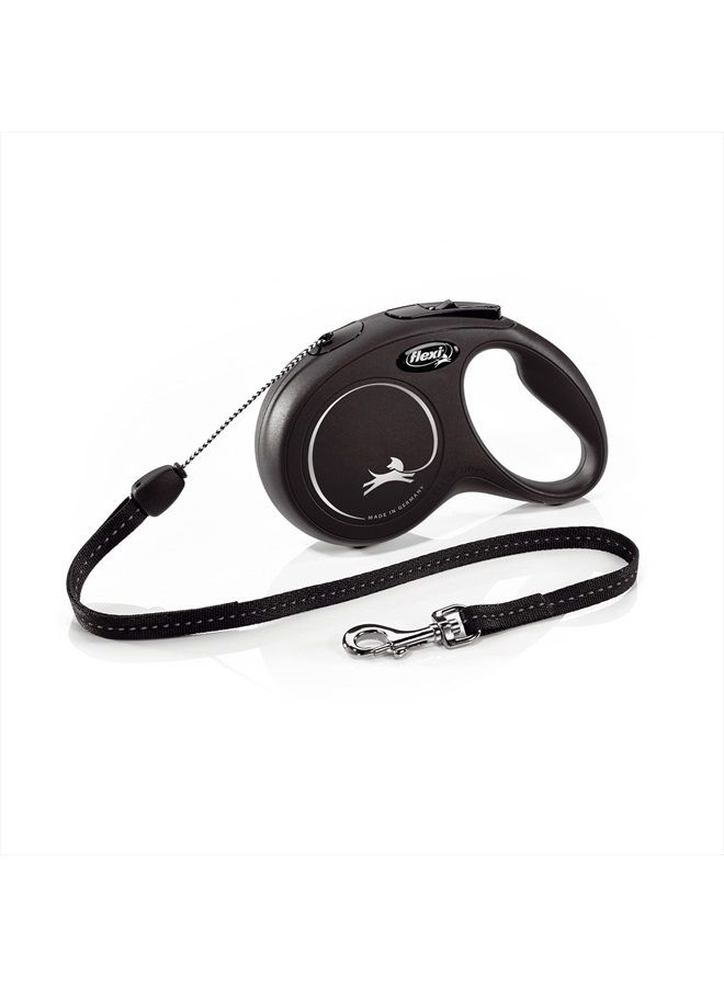 Flexi New Classic Cord Black Retractable Dog Lead Small 12kg - 8M - Image 1