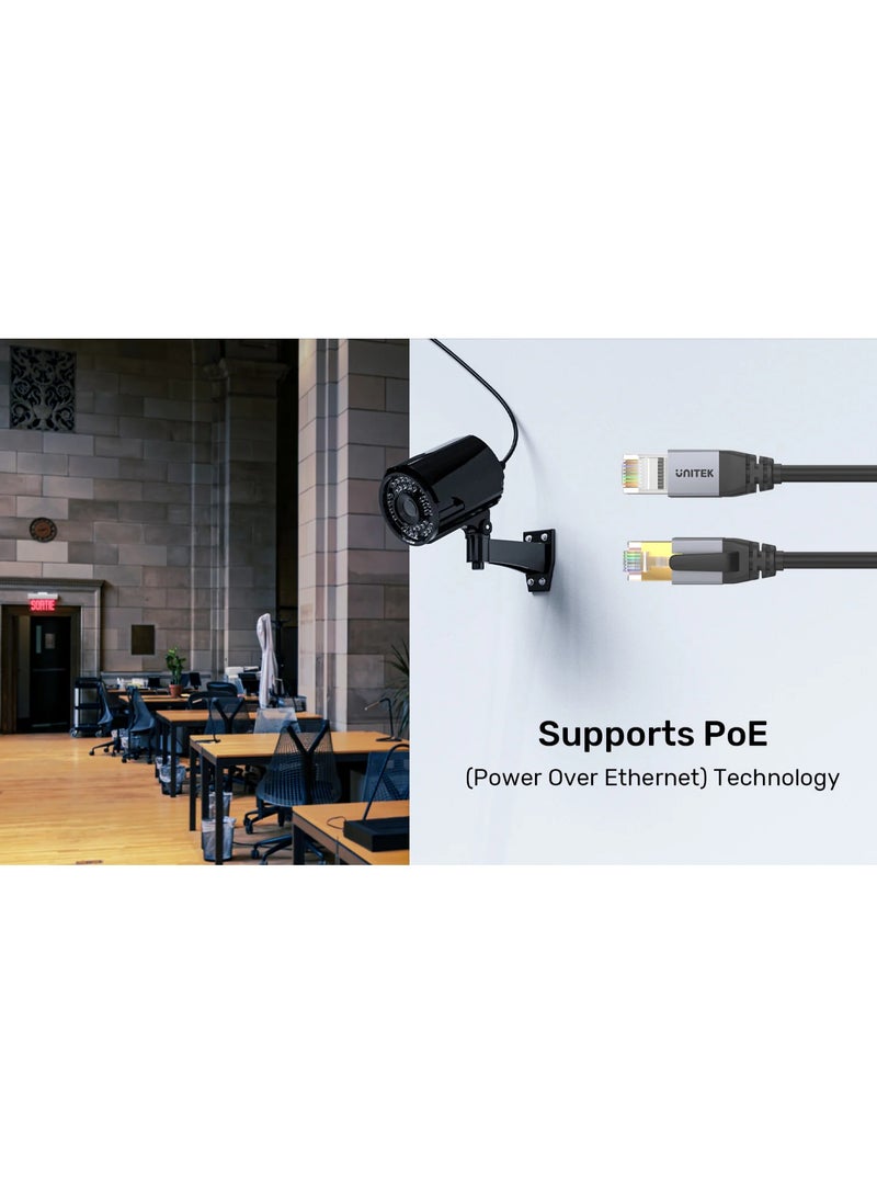UNITEK Ethernet Cable Cat8 Network Cable Gigabit RJ45 26AWG 2000Mhz Wire Double Shielded. Compatible for PC Laptop Router Modem Mac Switch PS5 PS4 Smart TV BlackCat 8 Male to Male Network Cable, OD: 6.8MM, Oxygen-Free Copper, Black, Round Cable.  - Image 3