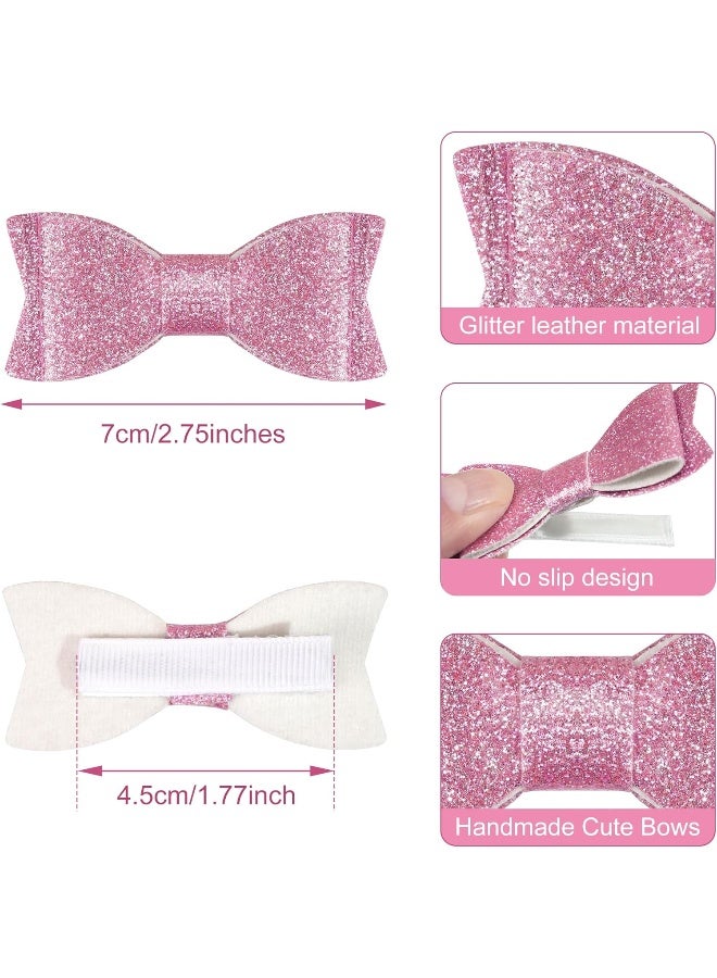 CellElection 28PCS 2.75'' Baby Girls Pigtail Bows Sparkly Sequin Glitter Hair Bows With Alligator Clips Hair Barrettes Accessory for Girls Toddlers Kids Teens - Image 3