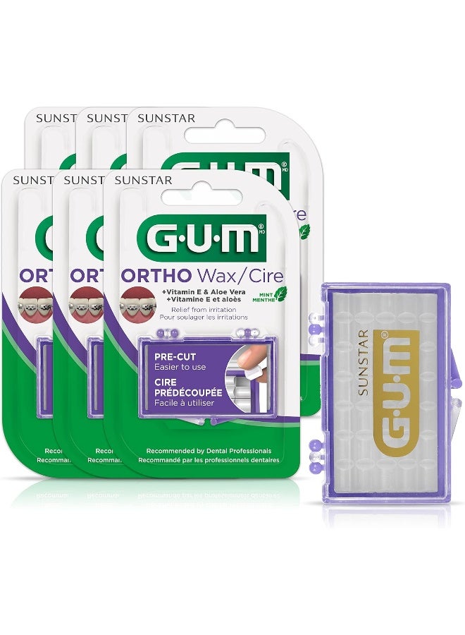 GUM Orthodontic Wax, Mint with Vitamin E and Aloe Vera (Pack of 6) - Image 1