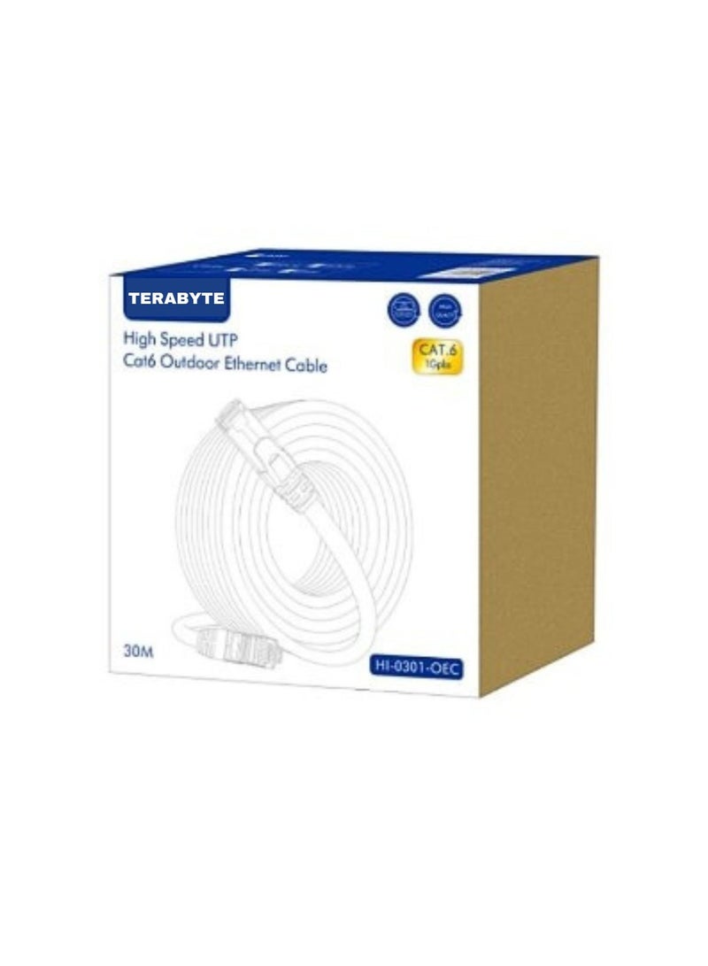 Terabyte UTP Cat 6 Outdoor Ethernet Cable HI-0301-OEC High Speed UTP Cat 6 Outdoor Ethernet Cable 30M - Image 1