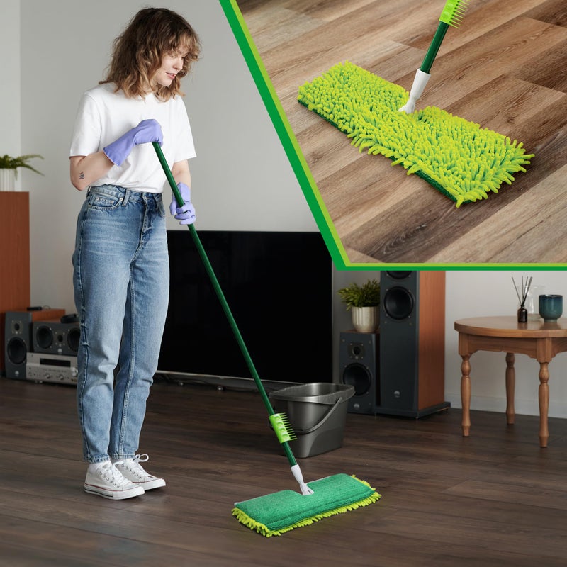 Libman Commercial Libman 18" 2-Sided Microfiber Dust Mop, Double Sided Dry Wet Mops for Floor Cleaning, Hardwood, Laminate, Tile Cleaner, 360 Degree Swivel Head, 49â€ Long Handle - Image 5