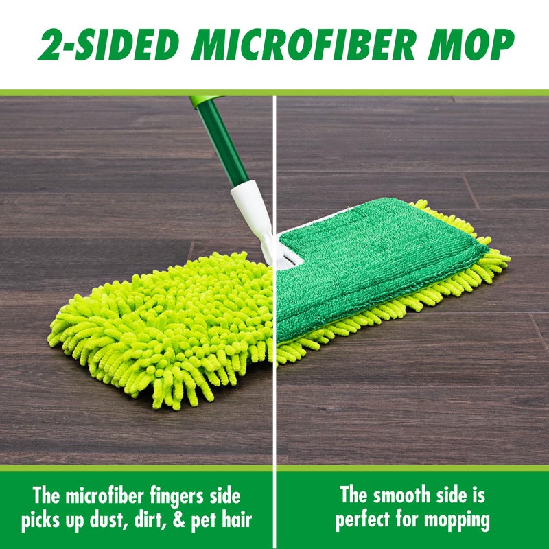 Libman Commercial Libman 18" 2-Sided Microfiber Dust Mop, Double Sided Dry Wet Mops for Floor Cleaning, Hardwood, Laminate, Tile Cleaner, 360 Degree Swivel Head, 49â€ Long Handle - Image 2