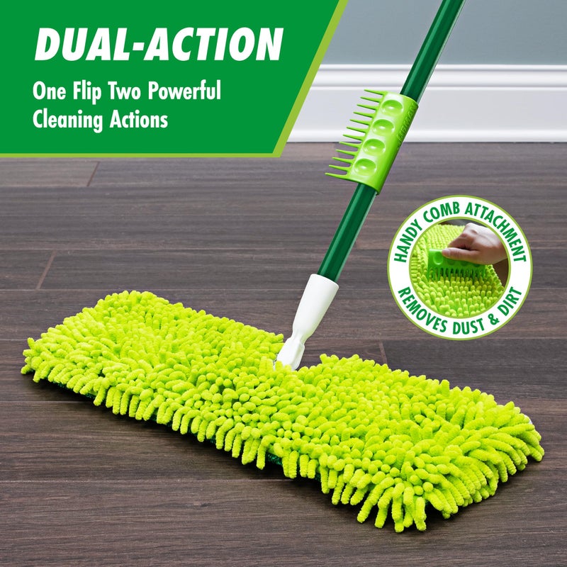 Libman Commercial Libman 18" 2-Sided Microfiber Dust Mop, Double Sided Dry Wet Mops for Floor Cleaning, Hardwood, Laminate, Tile Cleaner, 360 Degree Swivel Head, 49â€ Long Handle - Image 3