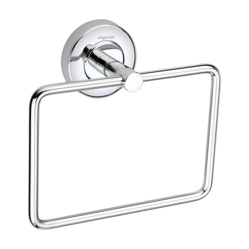 aligarian Steel Wall Mounted Square Solid Towel Ring-Round Base (Pack of 2) - Image 2