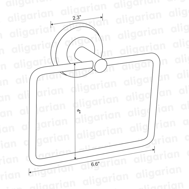 aligarian Steel Wall Mounted Square Solid Towel Ring-Round Base (Pack of 2) - Image 5