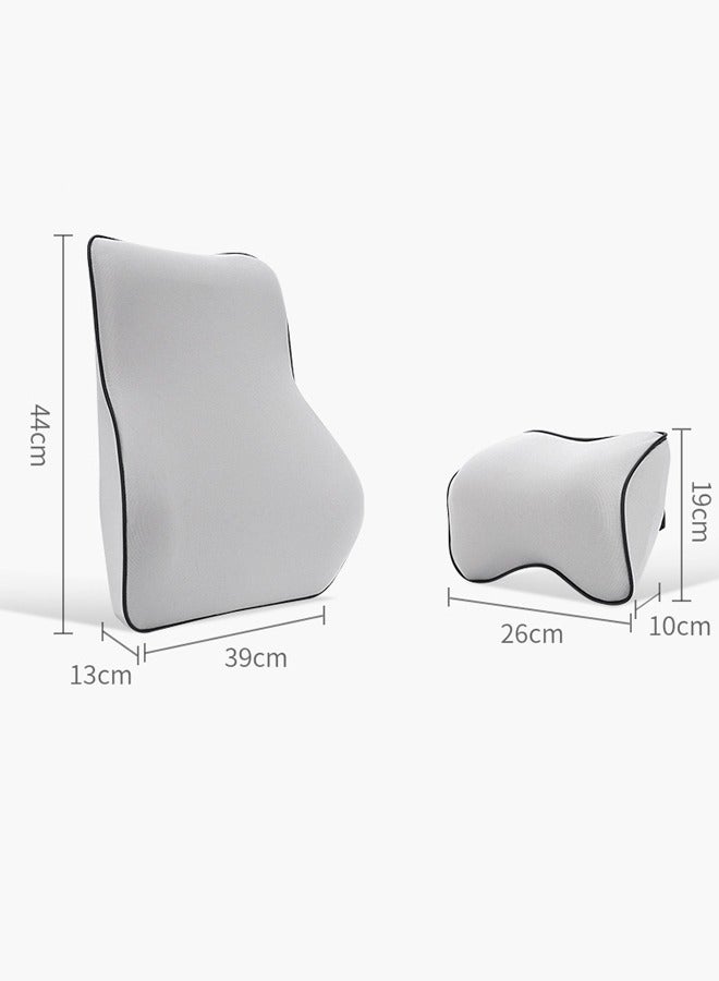 وسادة مسند رأس للرقبة في مقعد السيارة وسادة رقبة للسيارة للقيادة مع وسادة مسند رأس من الإسفنج الذكي لتخفيف آلام الرقبة وسادة دعم مريحة للرقبة أثناء السفر لمقعد السيارة (رمادي) - Image 2