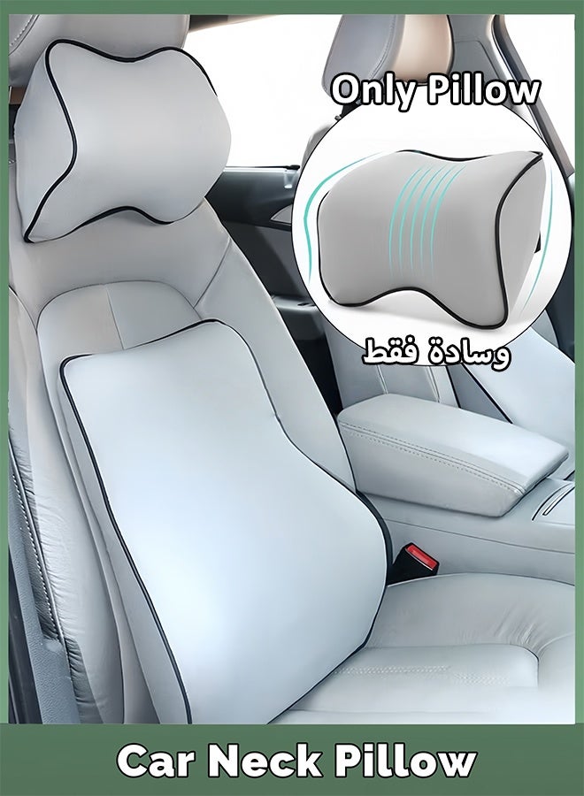 وسادة مسند رأس للرقبة في مقعد السيارة وسادة رقبة للسيارة للقيادة مع وسادة مسند رأس من الإسفنج الذكي لتخفيف آلام الرقبة وسادة دعم مريحة للرقبة أثناء السفر لمقعد السيارة (رمادي) - Image 1