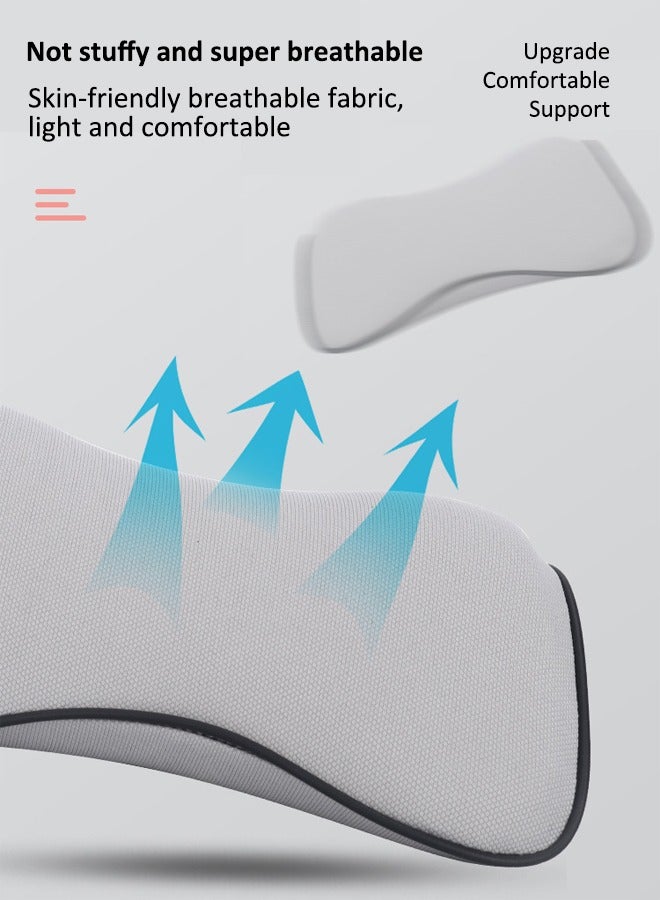 وسادة مسند رأس للرقبة في مقعد السيارة وسادة رقبة للسيارة للقيادة مع وسادة مسند رأس من الإسفنج الذكي لتخفيف آلام الرقبة وسادة دعم مريحة للرقبة أثناء السفر لمقعد السيارة (رمادي) - Image 4