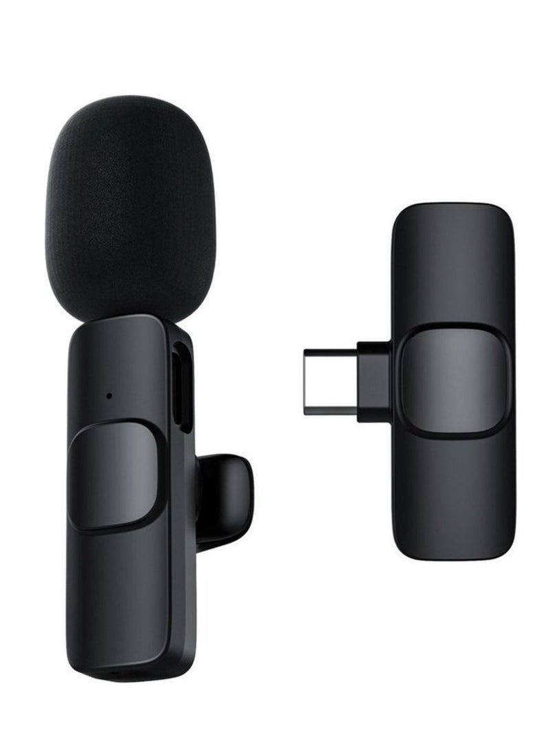 M21 Wireless Lavalier Microphone Plug & Play Type-C Lapel Clip-on Mini Mic Black - Image 3