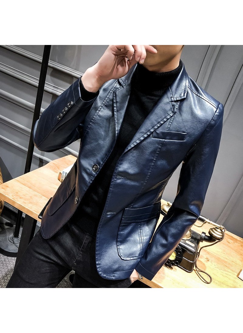 Generic - Retro PU Leather Jacket Mens Autumn Brown Brown - Image 1