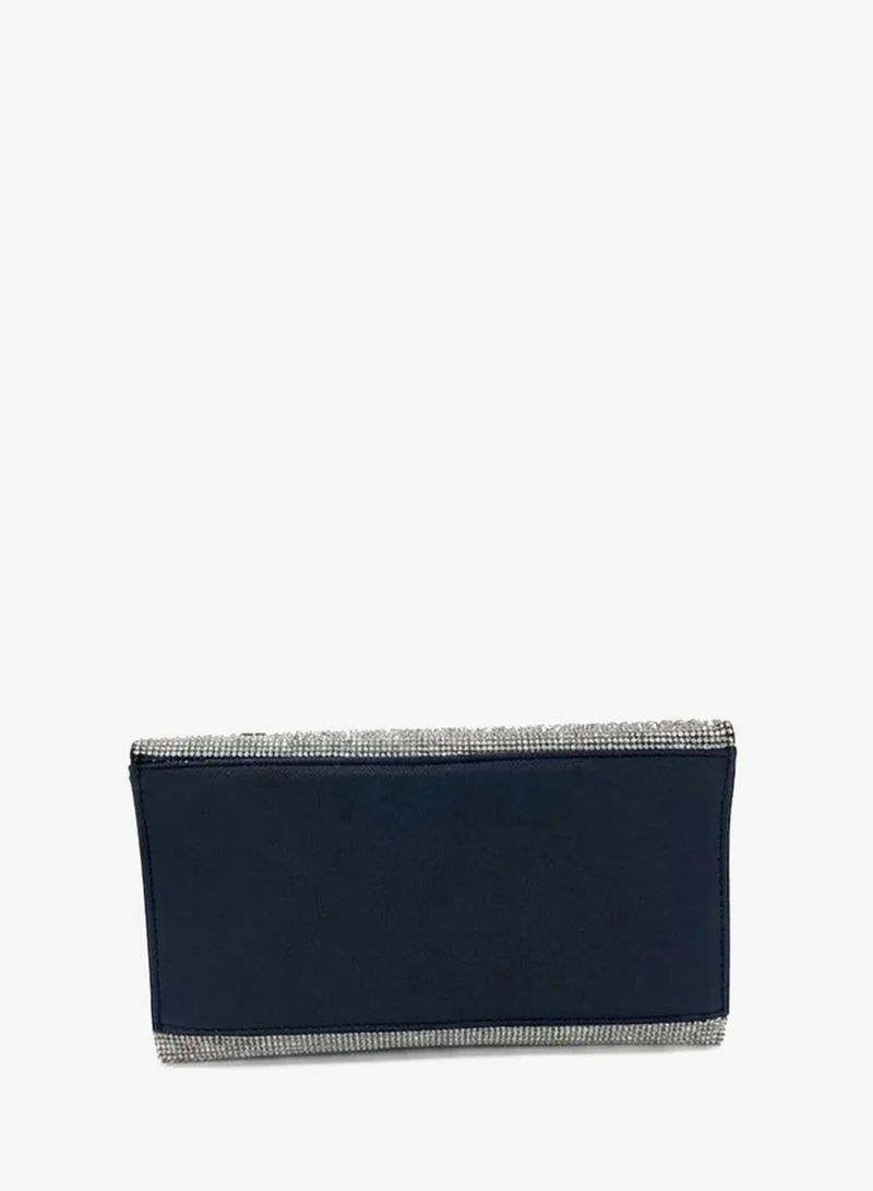 Viny Black/White Viny Women's Crystal Rhinestone Envelope Clutch – Fully Embellished with Detachable Chain Strap – Parties, Weddings & Formal Occasions – Gold, Silver, Champagne, Black, Black & White for Women | Best Price UAE