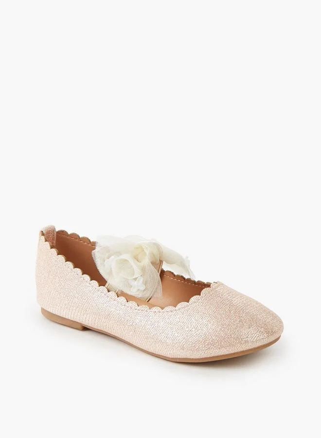 فلورا بيلا من شو إكسبرس حذاء بناتي سهل الارتداء بتصميم الباليه لمجموعة رمضان