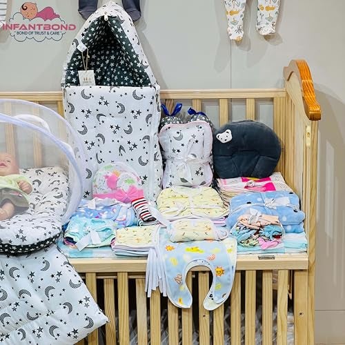 Infantbond Baby Clothing Combo | 66 in 1 New Born Baby Complete Daily Items (Blue Moon | 0-6 Months) (Grey) - Image 3