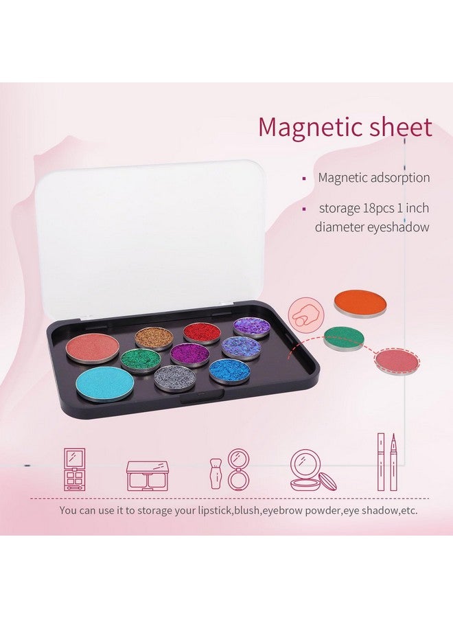 AJLTPA Magnetic Makeup Palette with Frosted Clear Top, 3Pack Empty Eyeshadow Dispensing Storage Box with 60Pcs Adhesive Metal Stickers for DIY Cosmetics Blush Powder-6.69"X4.41"Palette - Image 3