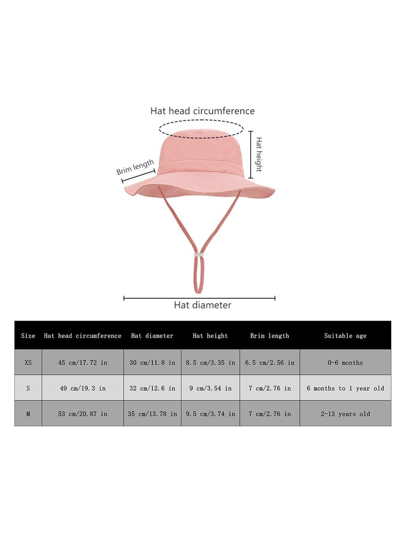 قبعة صيفية للأطفال الصغار ذات حافة عريضة وقابلة للتعديل للأولاد والبنات للحماية من أشعة الشمس وقبعة شاطئ (بيج-م) - Image 3